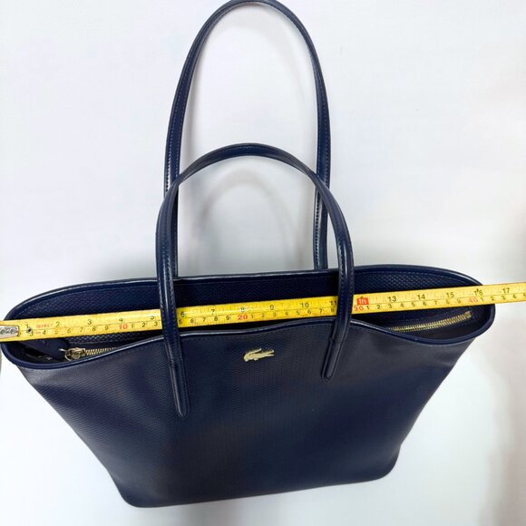 Lacoste Chantaco Bag | Coated Split Cow Leather | Carry-All Bag | Navy Blue - Picture 8 of 12